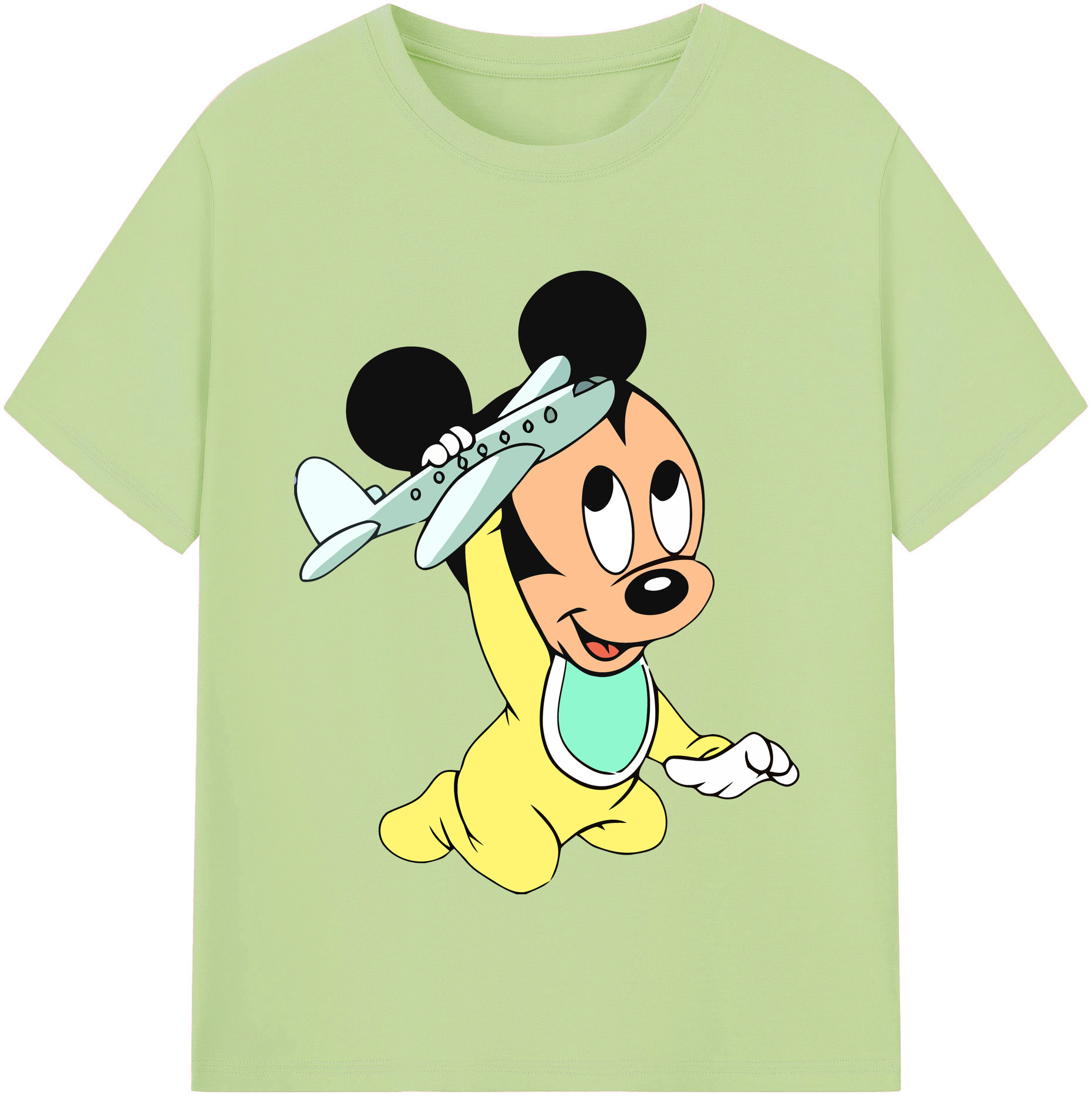（画像用） ミッキーマウス Mickey Mouse 綿100％半袖Tシャツ（フロントプリント）